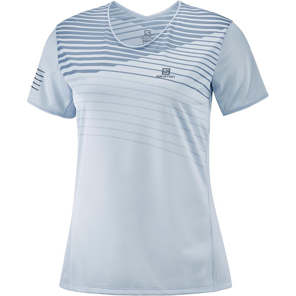 Camisetas Salomon Mujer Azules - Salomon Argentina SENSE W,748102-OYU